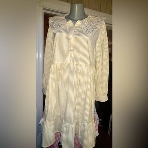 SHEIN Curve Yellow Peasant Top. Size 0X NWOT